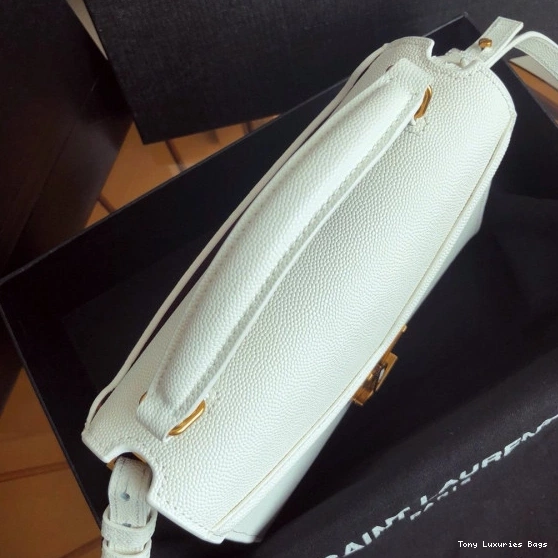 Tony Luxuries DE BAG HANDLE EMBOSSED IN MINI POUDRE GRAIN TOP YSL LEATHER CASSANDRA 0711